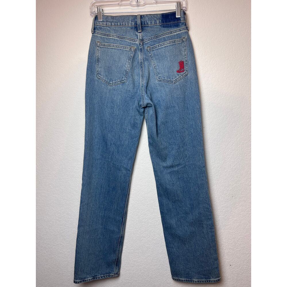 A&F High Rise 90's Relaxed Cowboy Embroidered Jeans 25 - Picture 3 of 9